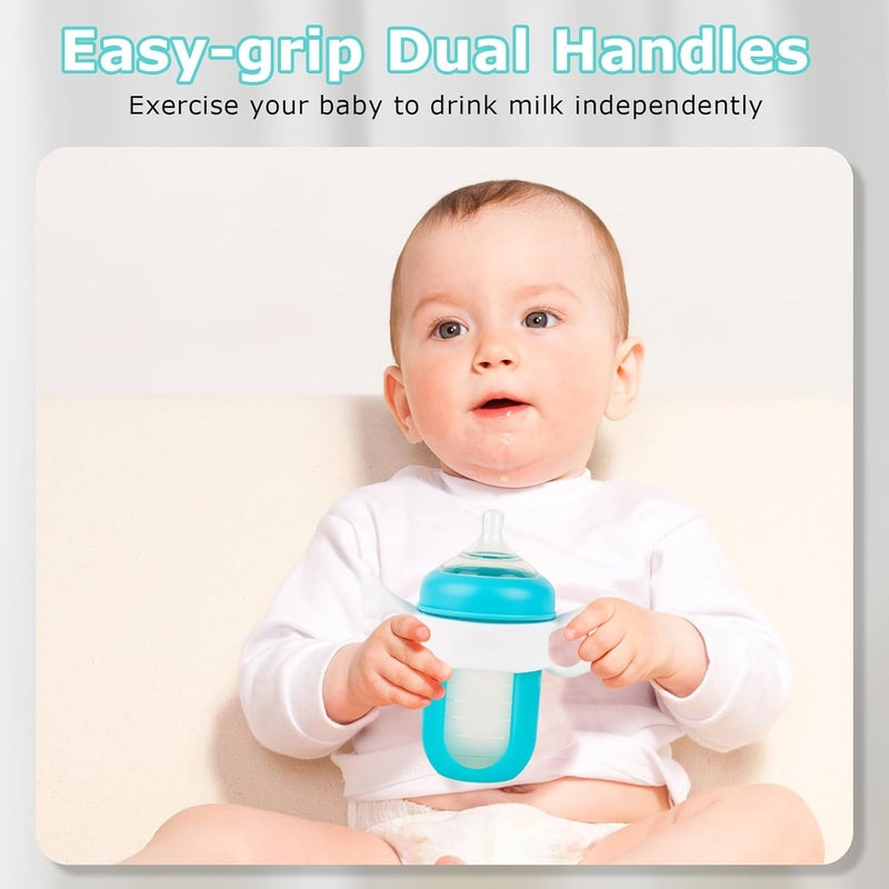 joyfeed Silicone Baby Bottle Handles for Boon Nursh Bottles, Easy Grip Bottle Holder for Self Feeding - Image 3